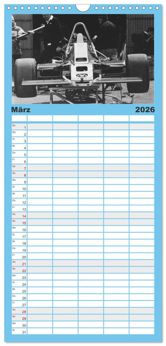 Formel, Rennen, Boxengasse 1971-´83 (CALVENDO Familienplaner 2026)