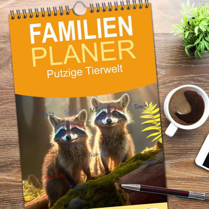Putzige Tierwelt - gemeinsam die Welt entdecken (CALVENDO Familienplaner 2026)