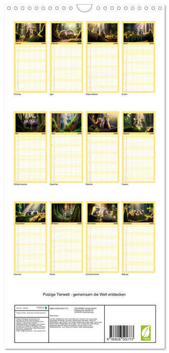 Putzige Tierwelt - gemeinsam die Welt entdecken (CALVENDO Familienplaner 2026)