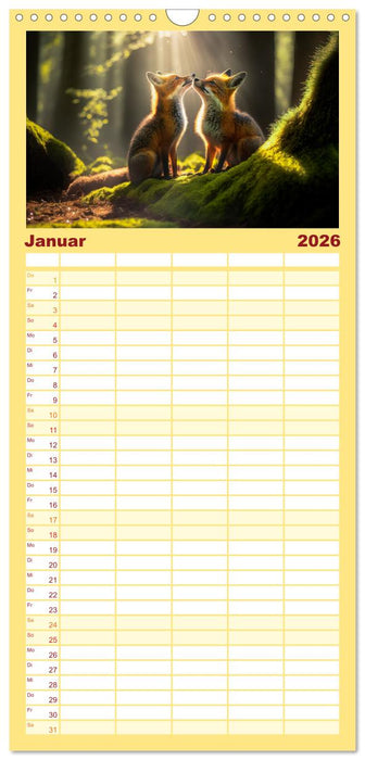 Putzige Tierwelt - gemeinsam die Welt entdecken (CALVENDO Familienplaner 2026)