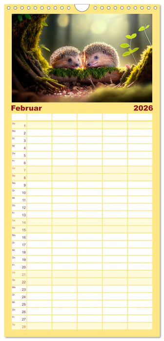 Putzige Tierwelt - gemeinsam die Welt entdecken (CALVENDO Familienplaner 2026)