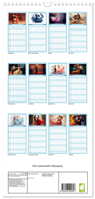 Tanz Leidenschaft in Bewegung (CALVENDO Familienplaner 2026)