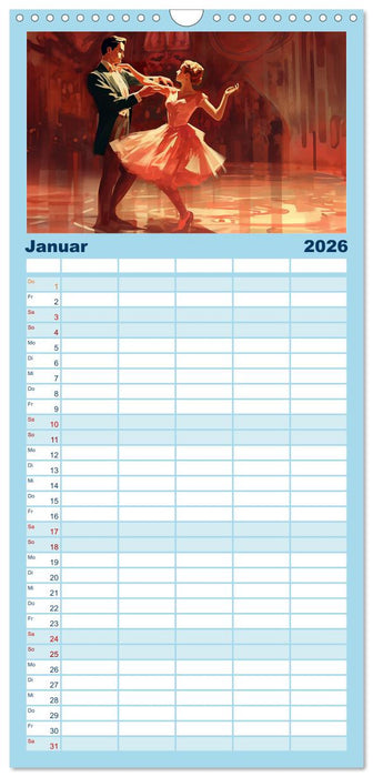 Tanz Leidenschaft in Bewegung (CALVENDO Familienplaner 2026)