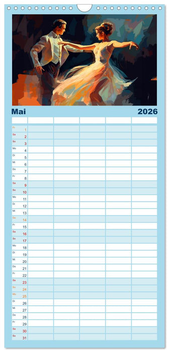 Tanz Leidenschaft in Bewegung (CALVENDO Familienplaner 2026)