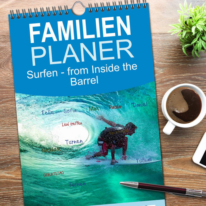 Surfen - from Inside the Barrel (CALVENDO Familienplaner 2026)