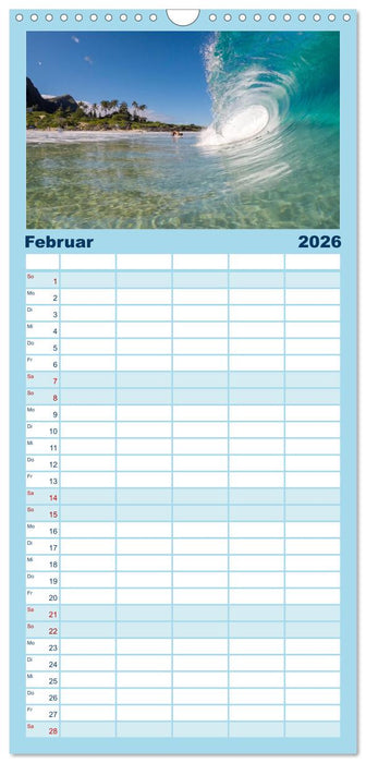 Surfen - from Inside the Barrel (CALVENDO Familienplaner 2026)