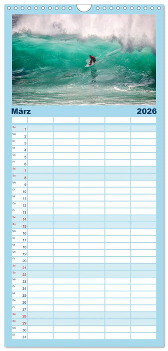 Surfen - from Inside the Barrel (CALVENDO Familienplaner 2026)