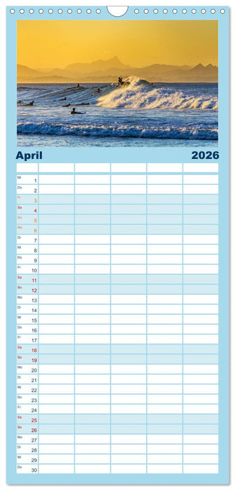 Surfen - from Inside the Barrel (CALVENDO Familienplaner 2026)