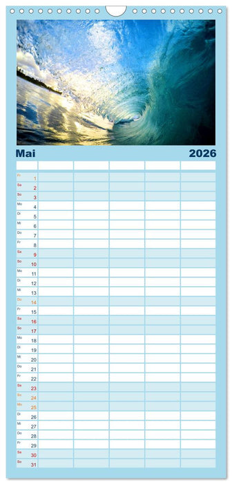 Surfen - from Inside the Barrel (CALVENDO Familienplaner 2026)