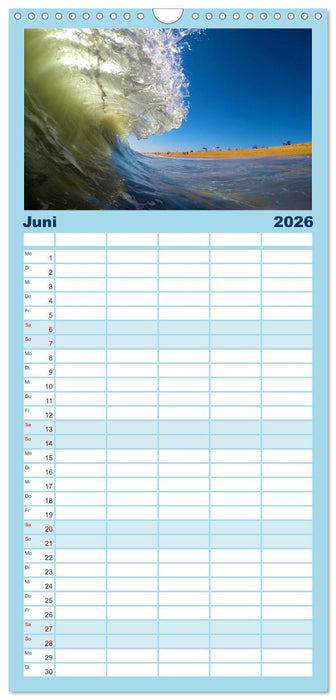 Surfen - from Inside the Barrel (CALVENDO Familienplaner 2026)