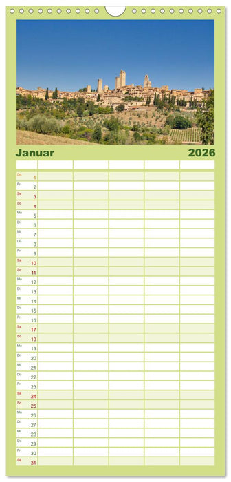 Impressionen aus San Gimignano (CALVENDO Familienplaner 2026)