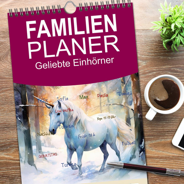 Geliebte Einhörner (CALVENDO Familienplaner 2026)