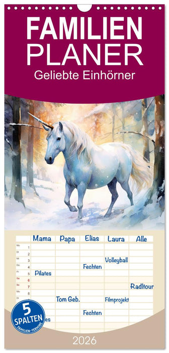 Geliebte Einhörner (CALVENDO Familienplaner 2026)