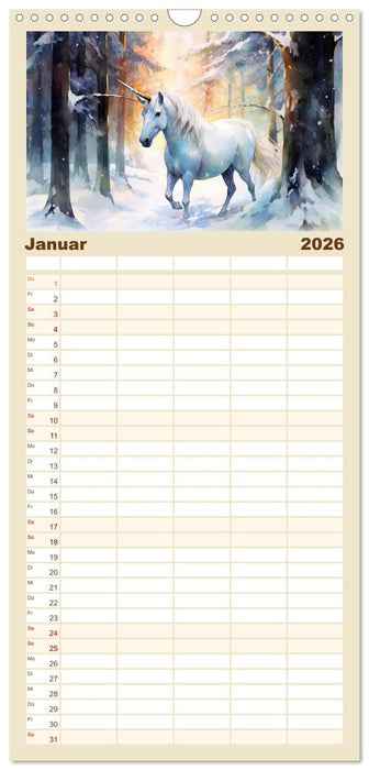Geliebte Einhörner (CALVENDO Familienplaner 2026)