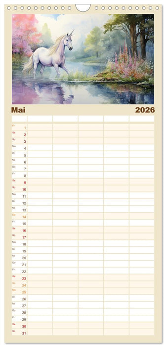 Geliebte Einhörner (CALVENDO Familienplaner 2026)