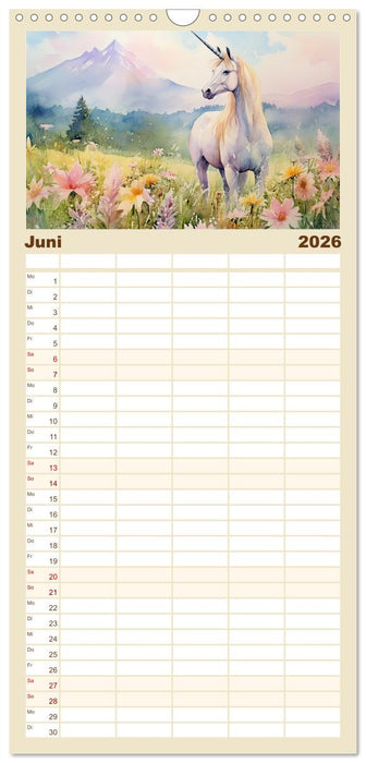Geliebte Einhörner (CALVENDO Familienplaner 2026)