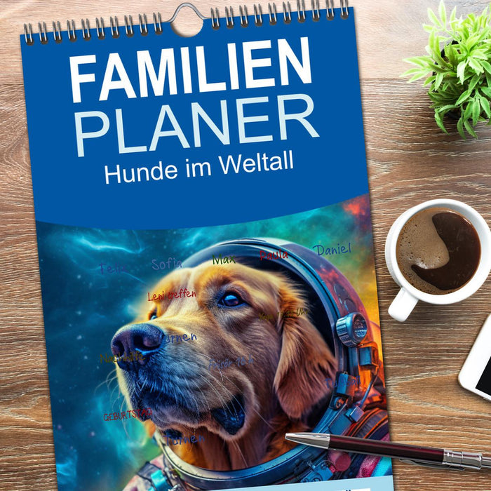 Hunde im Weltall (CALVENDO Familienplaner 2026)