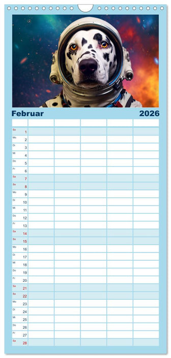 Hunde im Weltall (CALVENDO Familienplaner 2026)