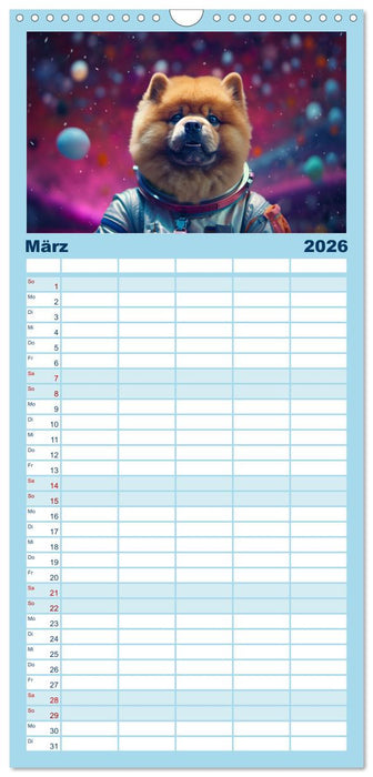 Hunde im Weltall (CALVENDO Familienplaner 2026)