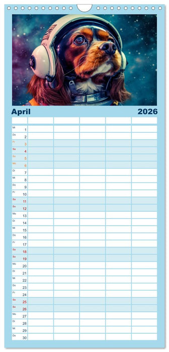 Hunde im Weltall (CALVENDO Familienplaner 2026)