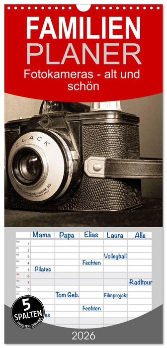 Fotokameras - alt und schön (CALVENDO Familienplaner 2026)