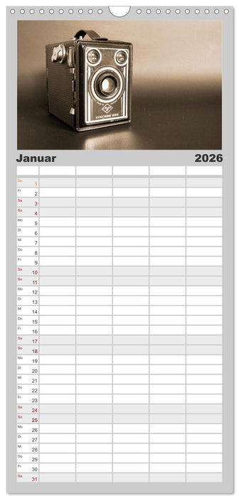 Fotokameras - alt und schön (CALVENDO Familienplaner 2026)
