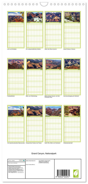 Grand Canyon, Nationalpark (CALVENDO Familienplaner 2026)