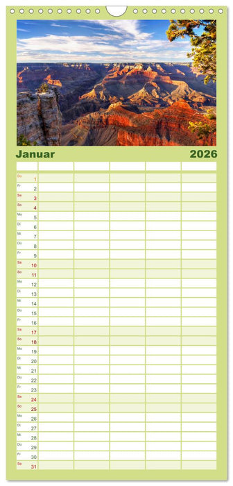 Grand Canyon, Nationalpark (CALVENDO Familienplaner 2026)