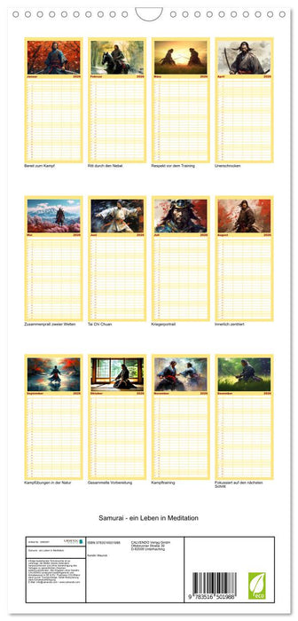 Samurai - ein Leben in Meditation (CALVENDO Familienplaner 2026)