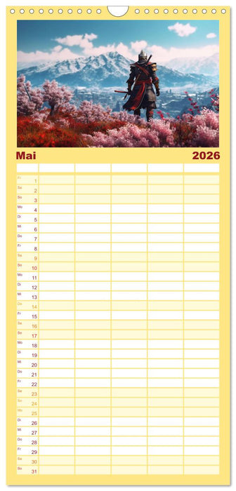 Samurai - ein Leben in Meditation (CALVENDO Familienplaner 2026)