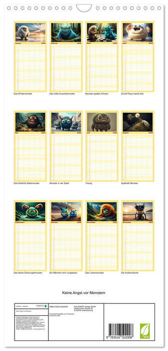 Keine Angst vor Monstern (CALVENDO Familienplaner 2026)