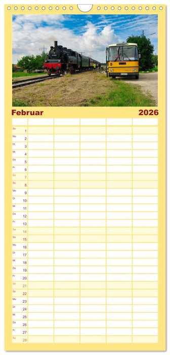 Historische und moderne Busse (CALVENDO Familienplaner 2026)