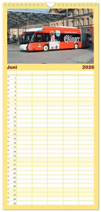 Historische und moderne Busse (CALVENDO Familienplaner 2026)