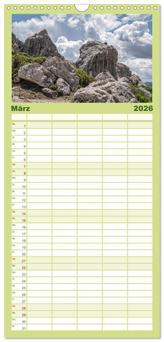 Mallorcas faszinierende Bergwelt (CALVENDO Familienplaner 2026)