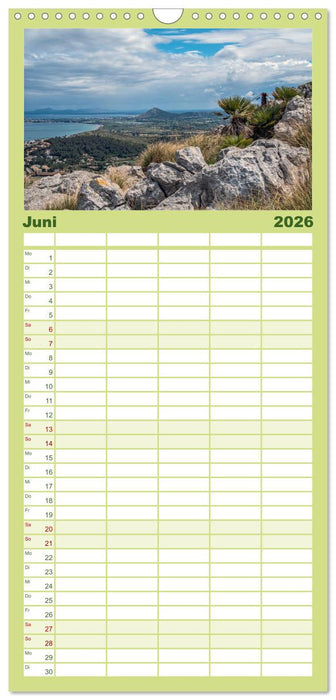 Mallorcas faszinierende Bergwelt (CALVENDO Familienplaner 2026)