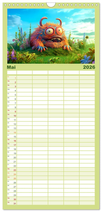 Monstermäßig durchs Jahr (CALVENDO Familienplaner 2026)