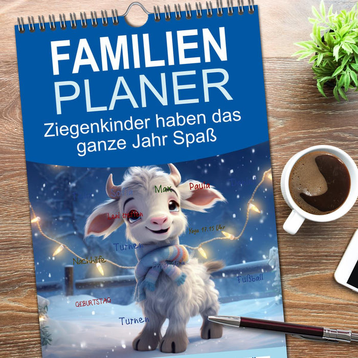 Ziegenkinder haben das ganze Jahr Spaß (CALVENDO Familienplaner 2026)