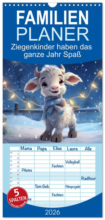 Ziegenkinder haben das ganze Jahr Spaß (CALVENDO Familienplaner 2026)