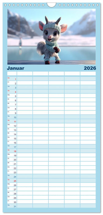 Ziegenkinder haben das ganze Jahr Spaß (CALVENDO Familienplaner 2026)