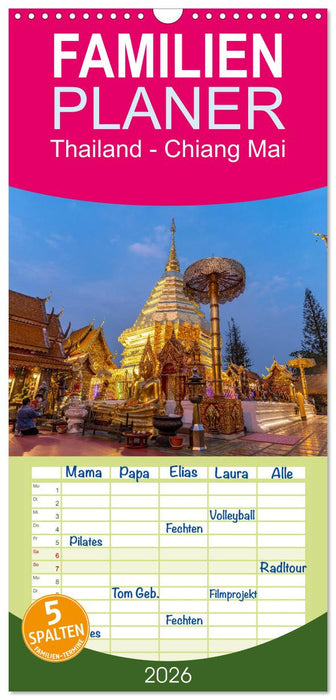 Thailand - Chiang Mai (CALVENDO Familienplaner 2026)