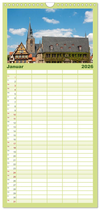 Historisches Quedlinburg - Sachsen-Anhalt (CALVENDO Familienplaner 2026)