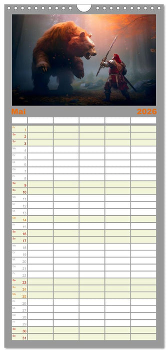 Drachentänzer - Bildgeschichten aus dem Mittelalter (CALVENDO Familienplaner 2026)