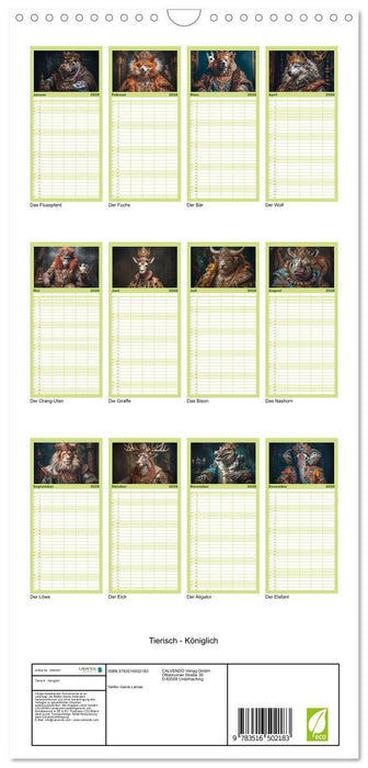 Tierisch - Königlich (CALVENDO Familienplaner 2026)