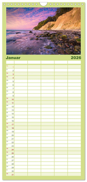 Insel Rügen - Malerische Kreideküste (CALVENDO Familienplaner 2026)