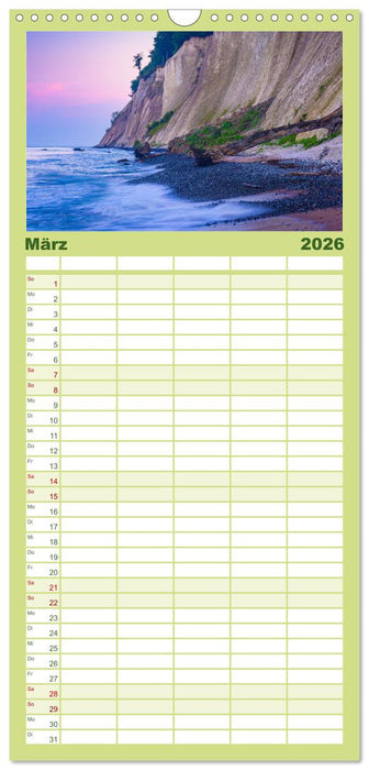 Insel Rügen - Malerische Kreideküste (CALVENDO Familienplaner 2026)