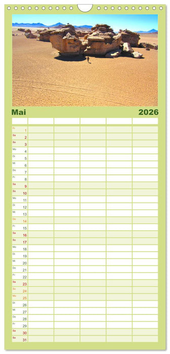 Bolivien - Die geheime Perle Südamerikas (CALVENDO Familienplaner 2026)