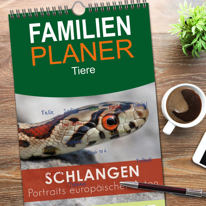 Schlangen - Portraits europäischer Arten (CALVENDO Familienplaner 2026)