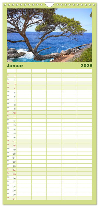 Cala Deia - Mallorcas Traumbucht (CALVENDO Familienplaner 2026)