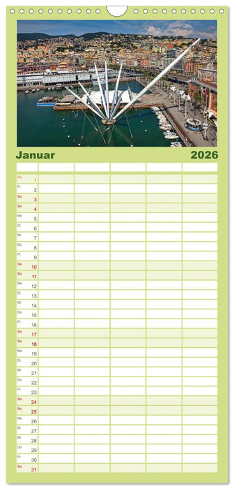 Die zeitlose Schönheit von Genua (CALVENDO Familienplaner 2026)