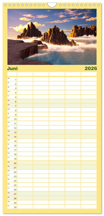 Zur Ruhe kommen Fantasiereisen mit KI (CALVENDO Familienplaner 2026)